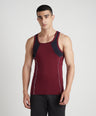 Sporto Men's  Cotton  Gym Vest with  Contrast  Panel Multicolour Pack of 3