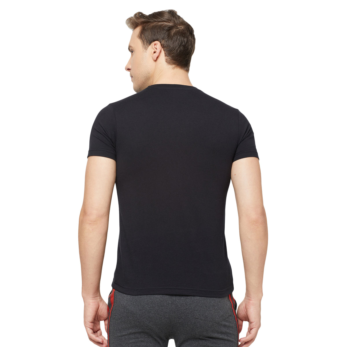 Cotton Blend Tees – Round & V-Neck (Sapphire Blue + Black)