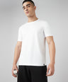 Sporto Men's Fluyid Cotton Round Neck T-shirt - White