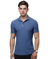 Sporto Men's Anti wrinkle and Light weight Solid  Navy Polo T-shirt