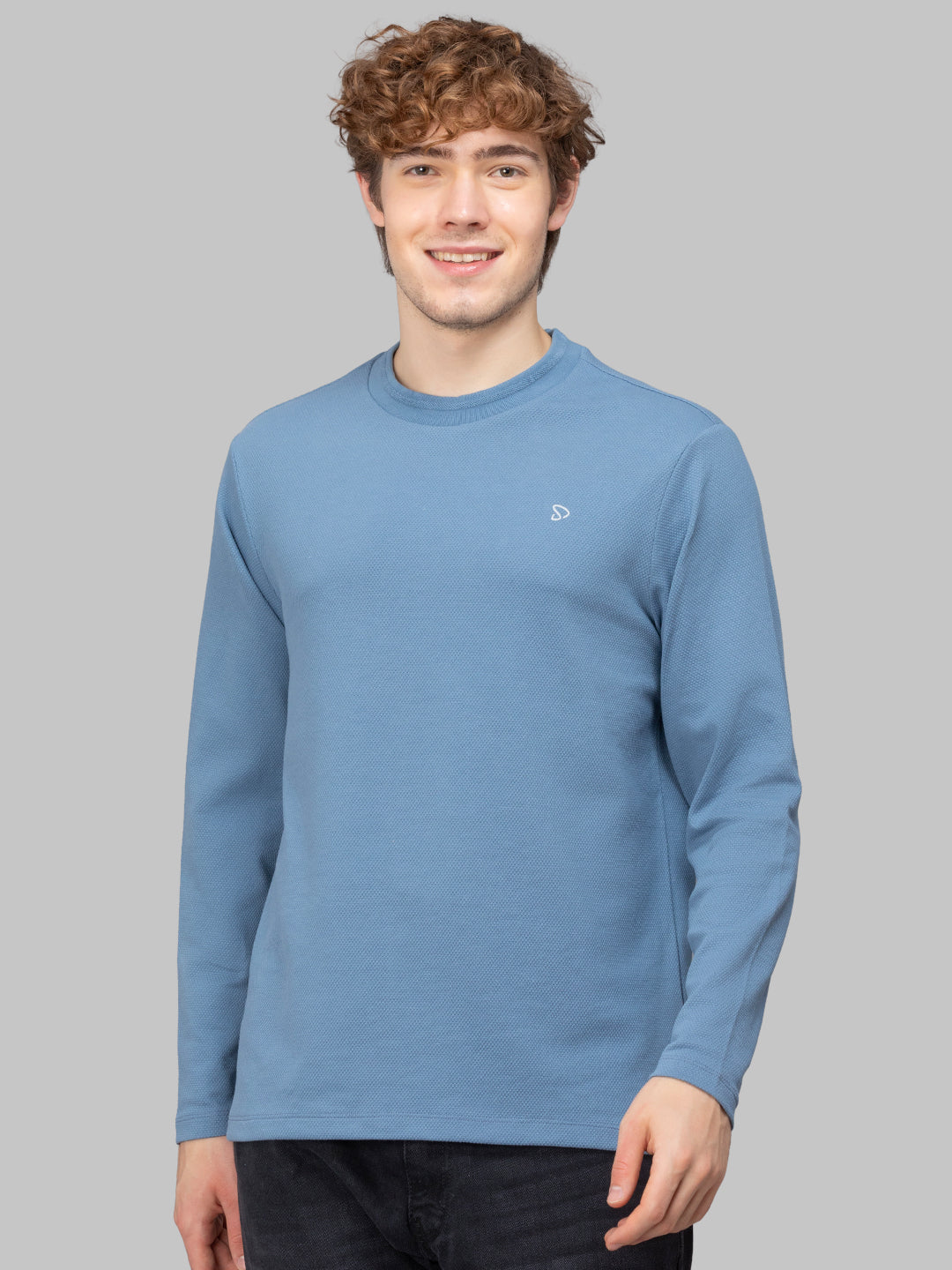 Sporto Men's Hexaknit Fullsleeve  Winterblue T-shirts