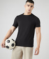 Sporto Men's Fluyid Cotton Round Neck T-shirt - Black