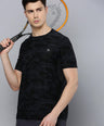 Sporto Men's Insta cool Printed Jersey Tee with Side Mesh - Black
