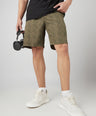 Sporto Men's Techno Printed Dry Fit Bermuda Short - Olive