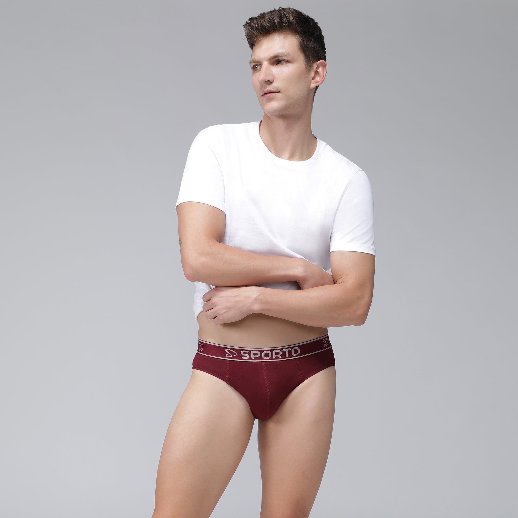 Sporto Men's Cotton Brief Multicolour Pack of 5
