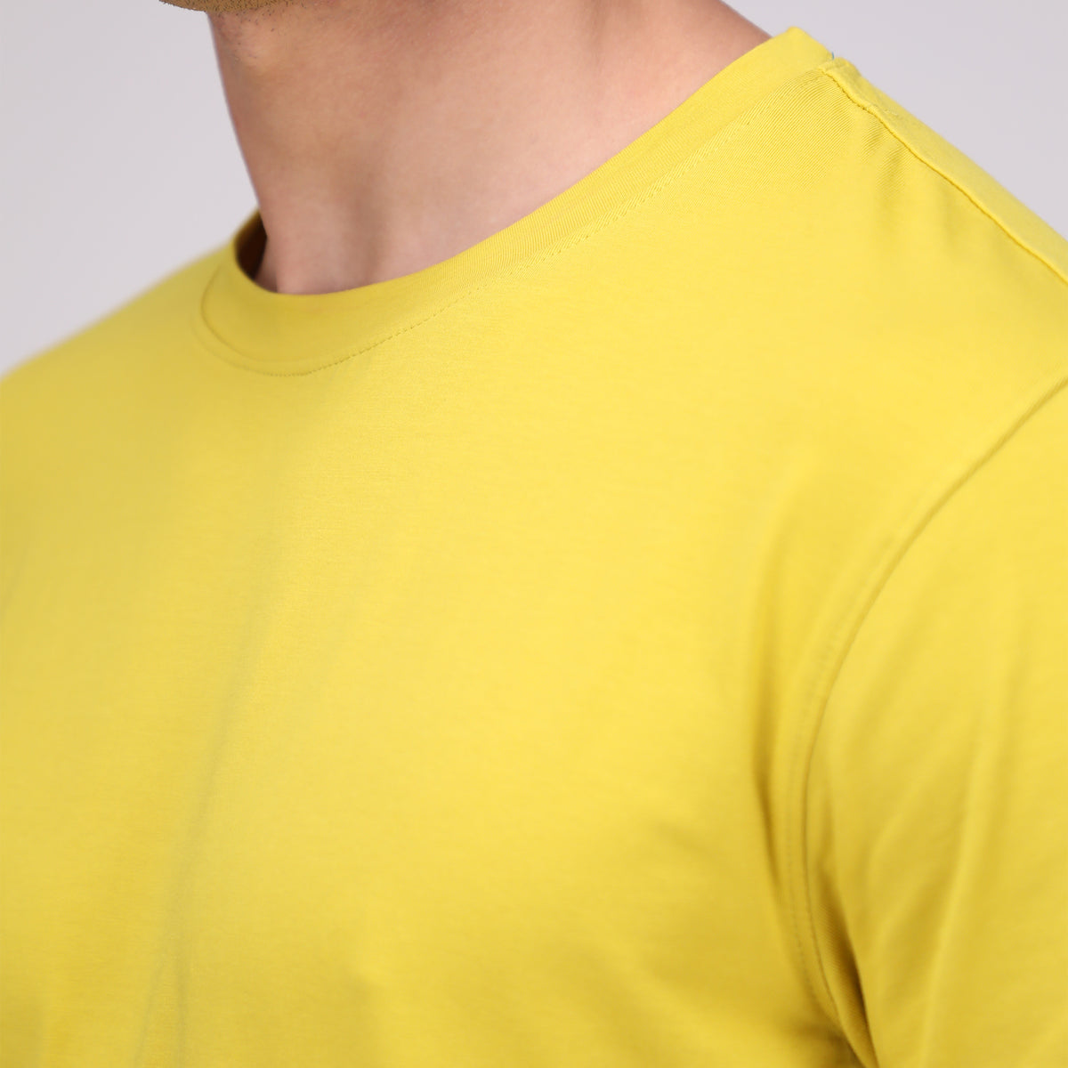 Maize Round Neck  Tee & Blue Denim Bermuda Shorts