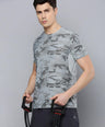 Sporto Men's Insta cool Printed Jersey Tee with Side Mesh - Grey