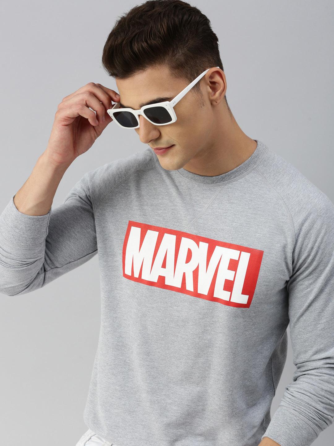 Sporto Marvel Printed Sweatshirt for Men | Grey Melange