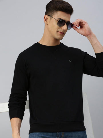 Sporto Wonder Sweatshirt for Men | Ultra Soft Microfiber Fabric | Black - Sporto by Macho