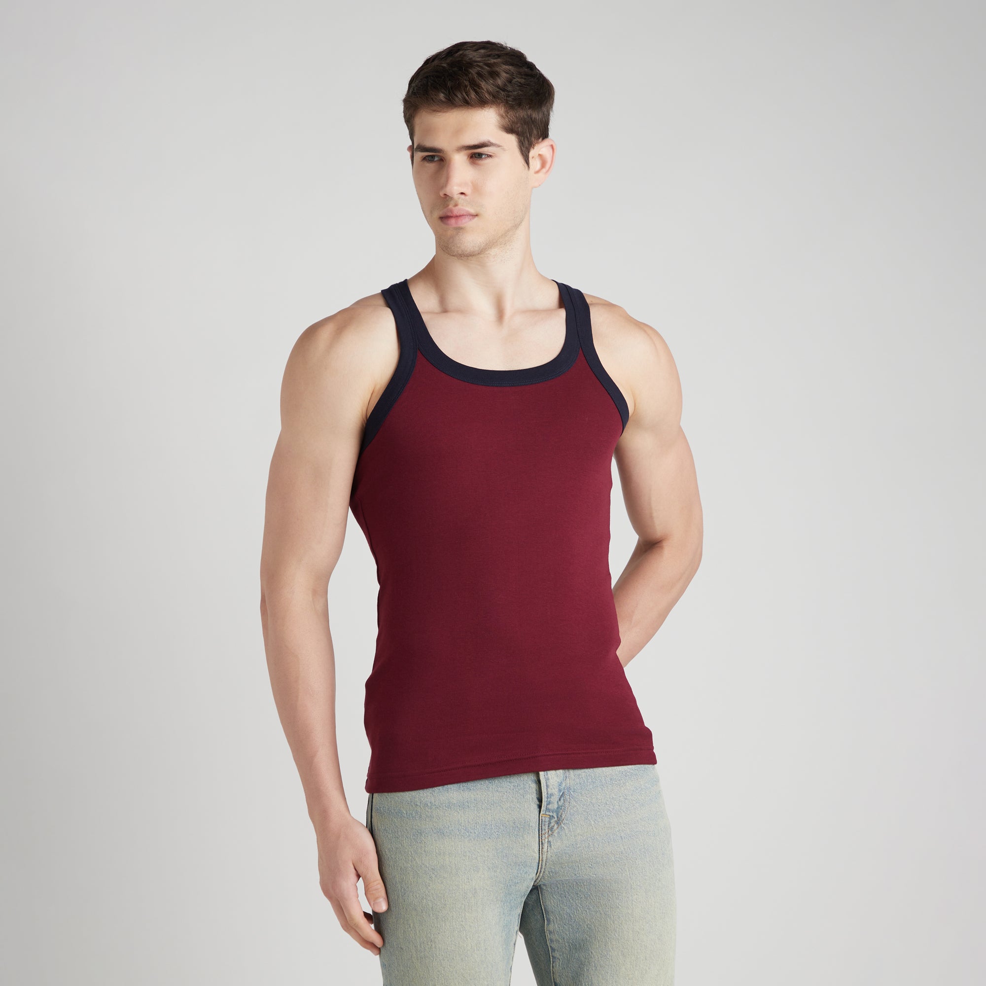 Men's Solid Gym Vest - Pack of 2