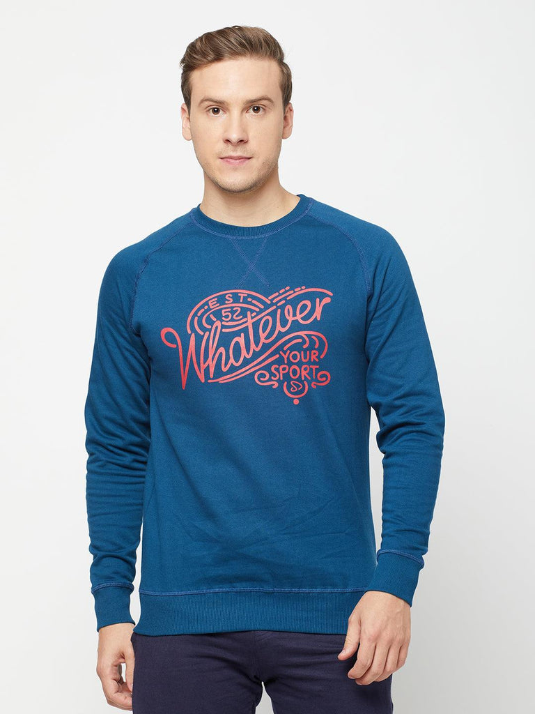 Sporto Crew Neck Printed Sweatshirt - Sailor Blue