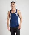Sporto Men's  Cotton  Gym Vest with Side Contrast  Panel Multicolour Pack of 2