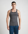 Sporto Men's  Cotton  Gym Vest with  Contrast  Panel Multicolour Pack of 2