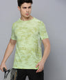 Sporto Men's Insta cool Printed Jersey Tee with Side Mesh - Lemon Green