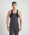 Sporto Men's  Cotton  Gym Vest with  Contrast  Panel Multicolour Pack of 3