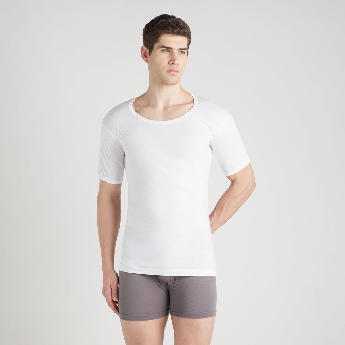 Sporto Men's Solid Cotton Under Shirt