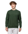 Sporto Men's Hexa-knit Round Neck Full Sleeve Dark Green Sweatshirt