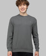 Sporto Men's Hexa-knit Round Neck Full Sleeve Charcoal Sweatshirt