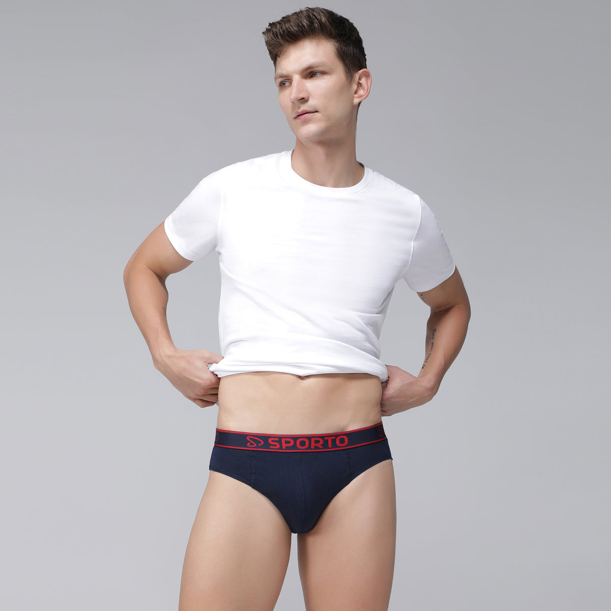 Sporto Men's Cotton Brief Multicolour Pack of 5