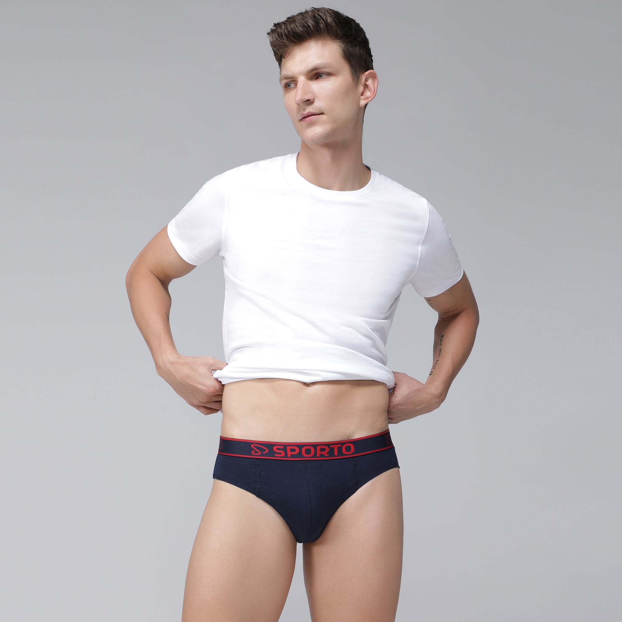 Sporto Men's Cotton Brief Multicolour Pack of 5