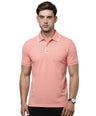 Sporto Men's Anti wrinkle and Light weight Solid  Pink Coral Polo T-shirt