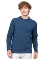Sporto Men's Hexa-knit Round Neck Full Sleeve Denim Blue Sweatshirt