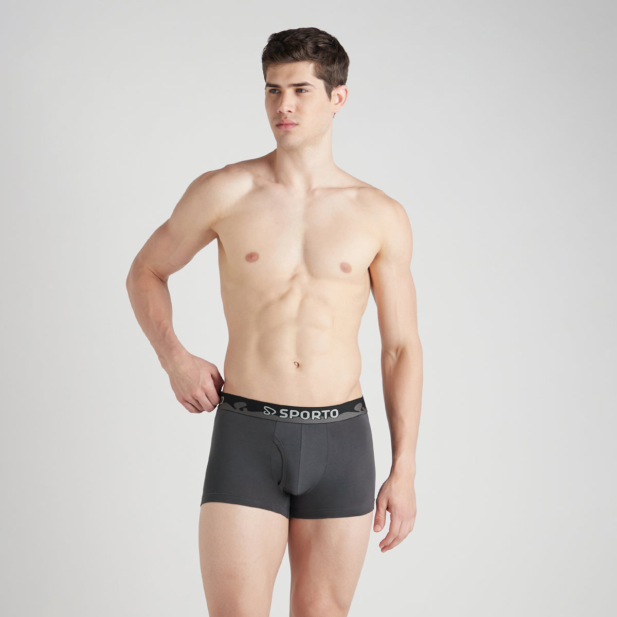 Sporto Shapelock Men's Solid Spandex Square Trunk