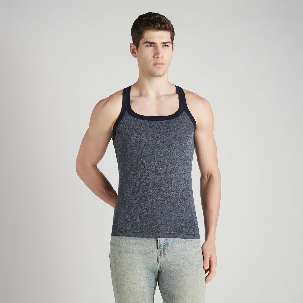 Men's Solid Gym Vest - Pack of 2