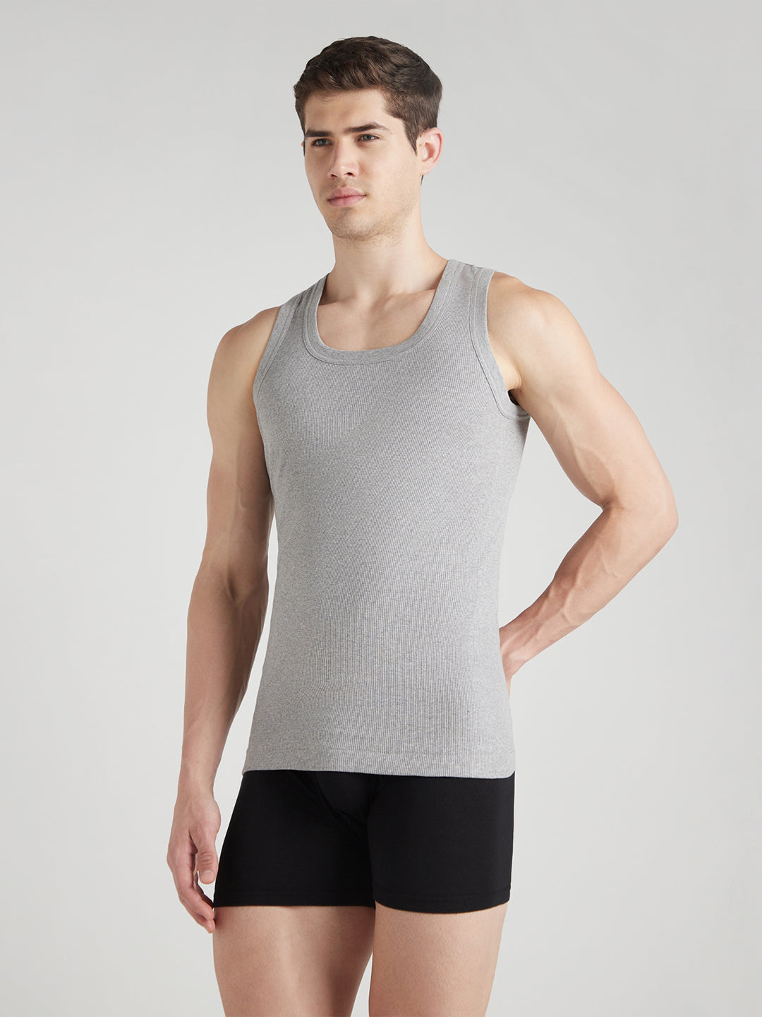 Men's Derby Vest for Men's Innerwear Grey Melange - Pack of 3