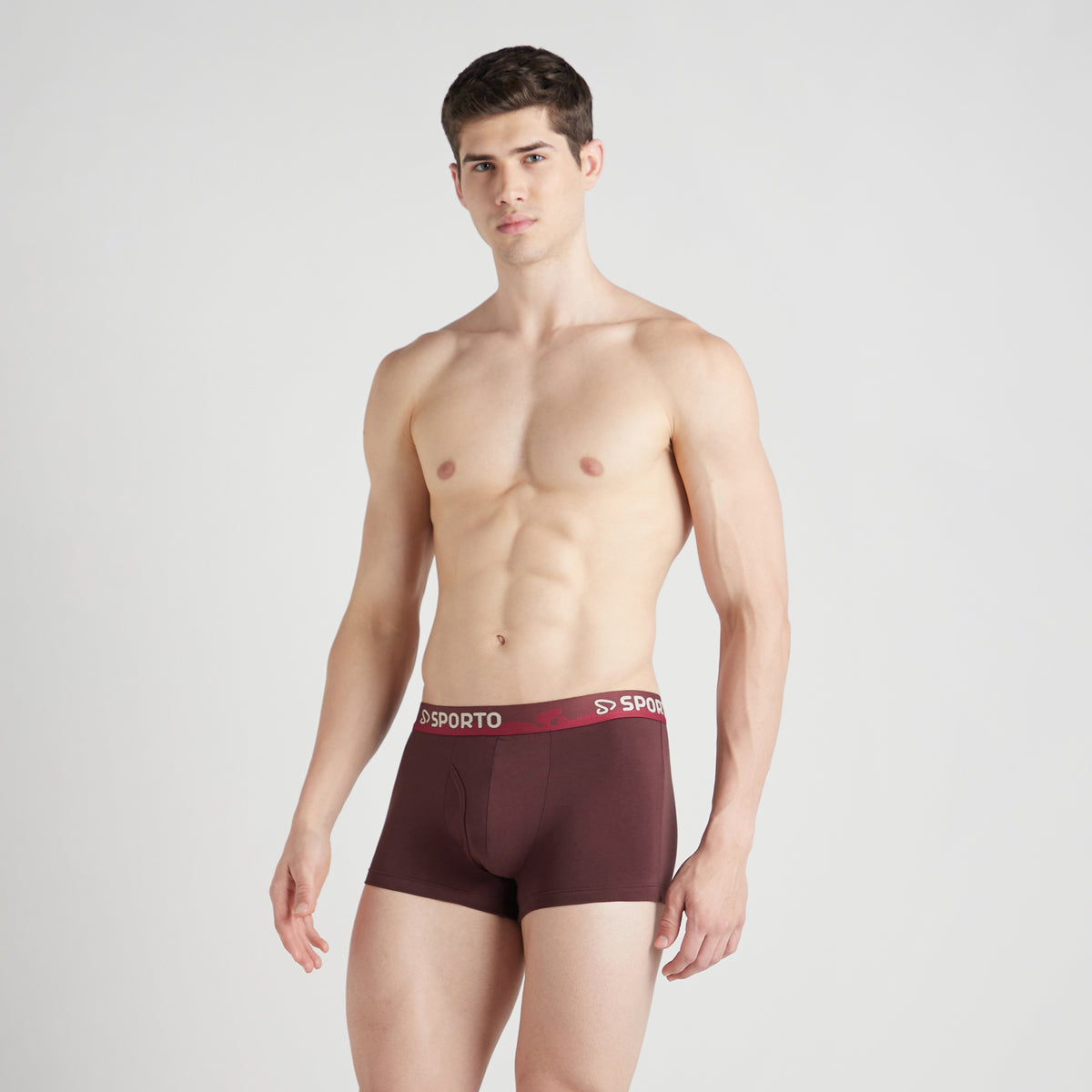 Shapelock Men's Solid Cotton Square Trunks
