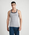 Sporto Men's  Cotton  Gym Vest with  Contrast  Panel Multicolour Pack of 2