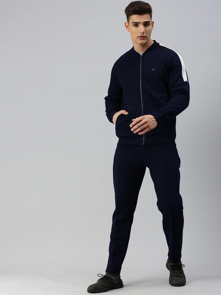 Sporto Men Spacer Jacket and Track Pant Coord Set | Navy