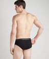 Sporto Metal Brief for Men | Cotton Spandex Mid-Rise Brief with Soft Shiny Waistband | Pack of 3 (Black, Navy & Charcoal)