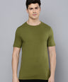 Sporto Men's Fluid Cotton Round Neck T-shirt - Olive Branch