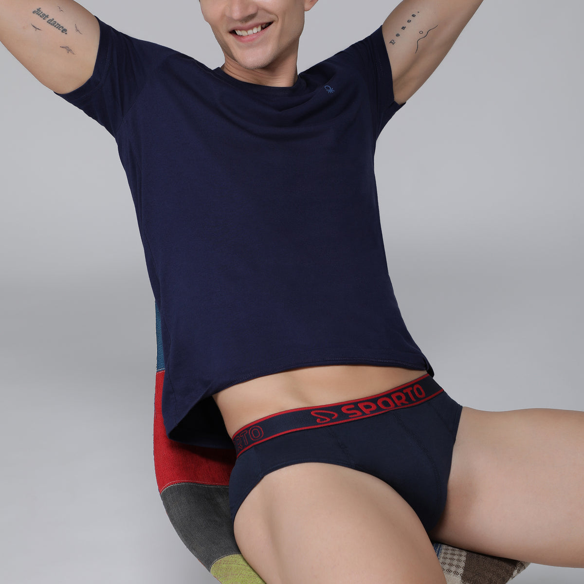 Sporto Men's Cotton Brief - Navy
