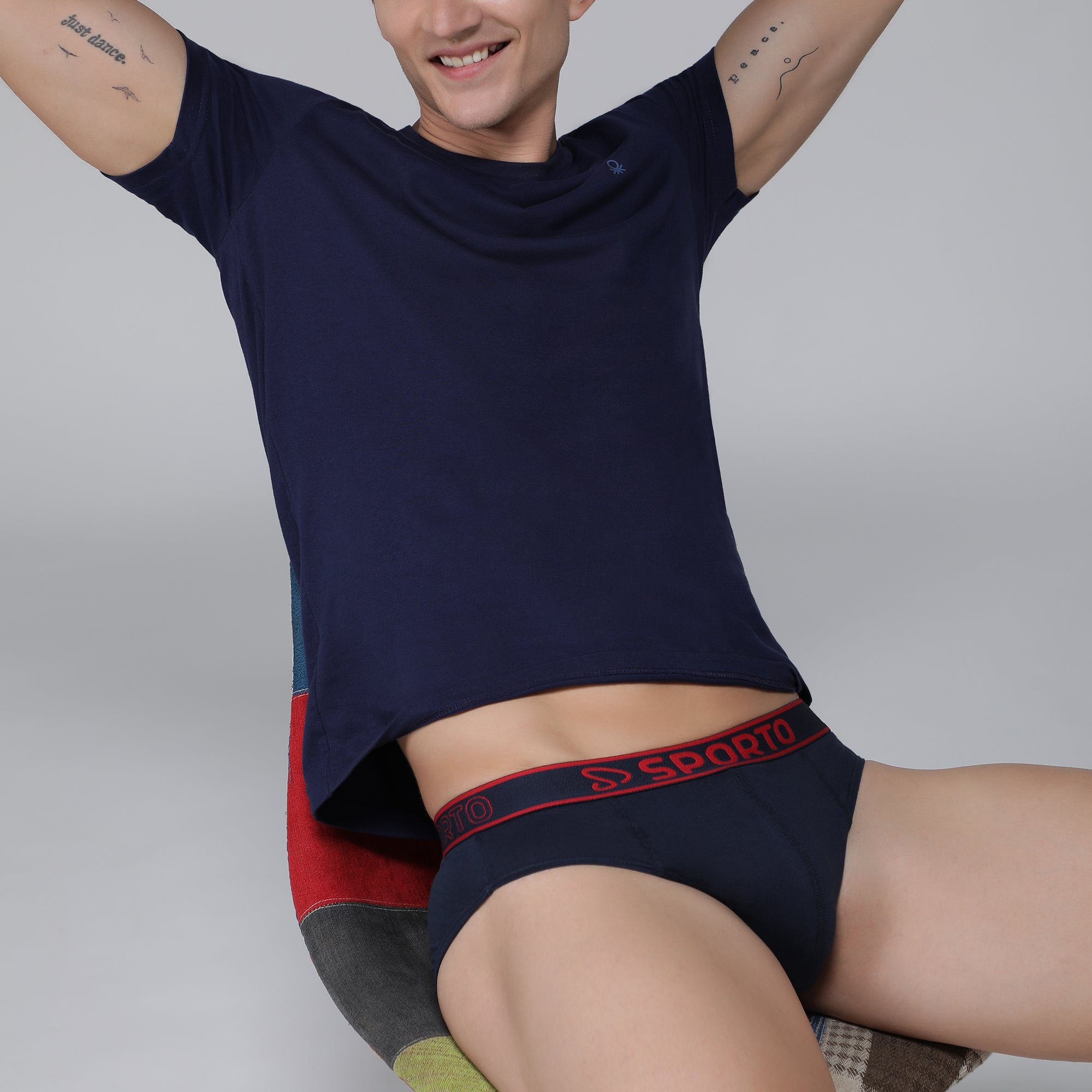 Sporto Men's Cotton Brief Multicolour Pack of 5