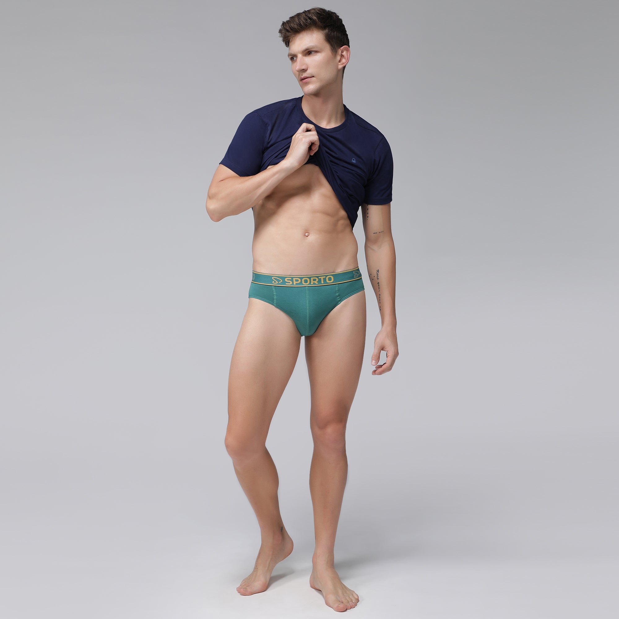 Sporto Men's Cotton Brief Multicolour Pack of 5