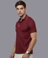 Sporto Men's Anti wrinkle and Light weight Solid  Burgundi  Polo T-shirt