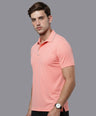 Sporto Men's Anti wrinkle and Light weight Solid  Pink Coral Polo T-shirt