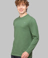 Sporto Men's Hexaknit Fullsleeve Stone Green T-shirts