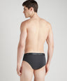 Sporto Metal Brief for Men | Cotton Spandex Mid-Rise Brief with Soft Shiny Waistband | Pack of 4 (Black, Navy, Charcoal & Light Grey)
