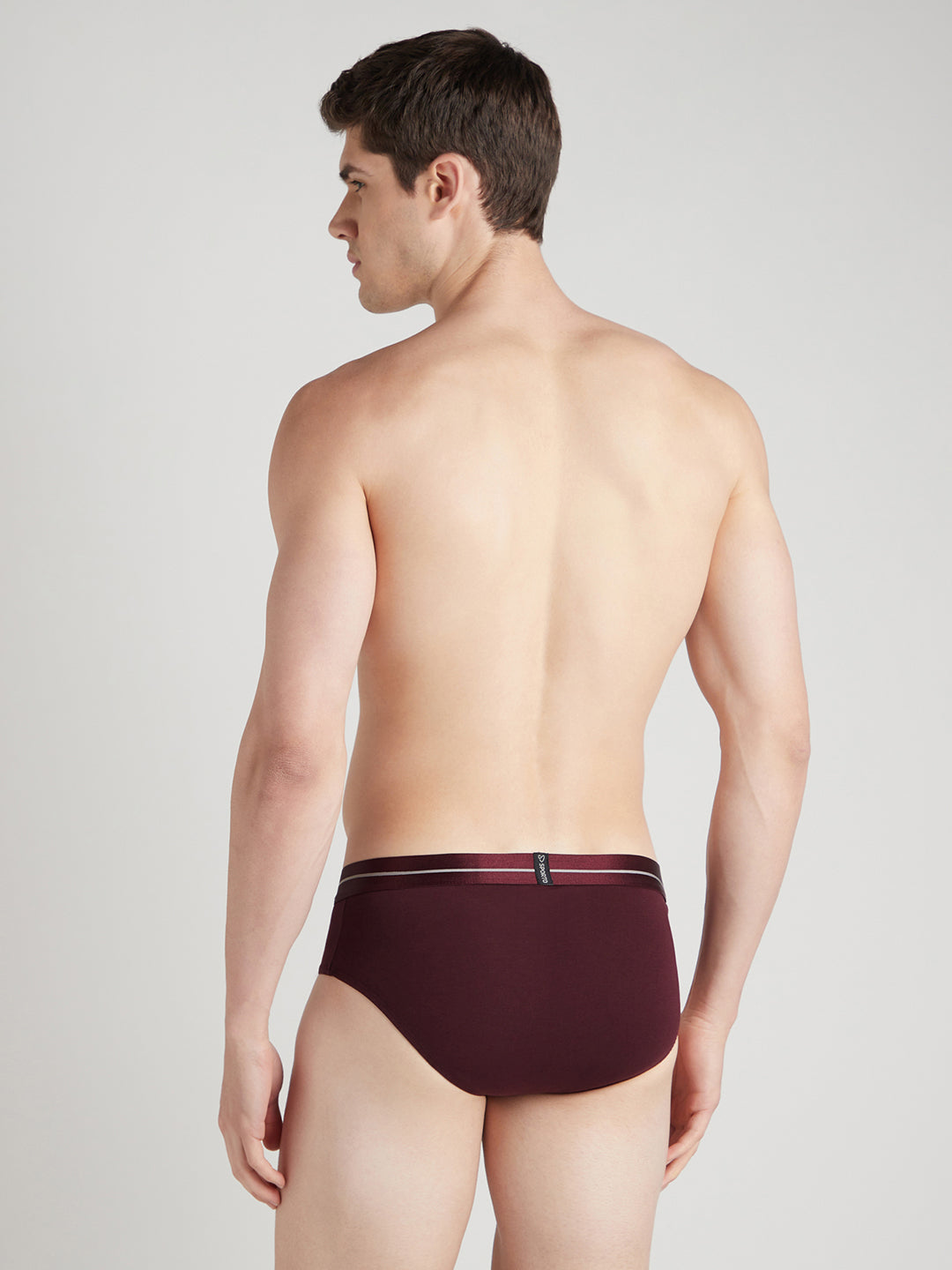 Sporto Metal Brief for Men | Cotton Spandex Mid-Rise Brief with Soft Shiny Waistband | Pack of 4 (Deep Green, Wine, Teal & Charcoal)