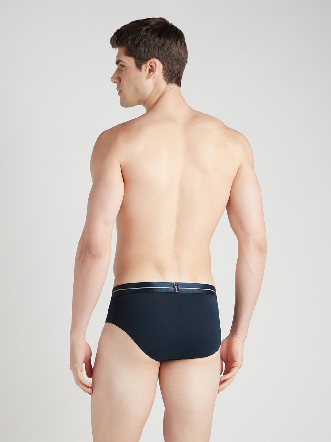 Sporto Metal Brief for Men | Cotton Spandex Mid-Rise Brief with Soft Shiny Waistband | Pack of 2 (Royal Blue & Sky Blue)