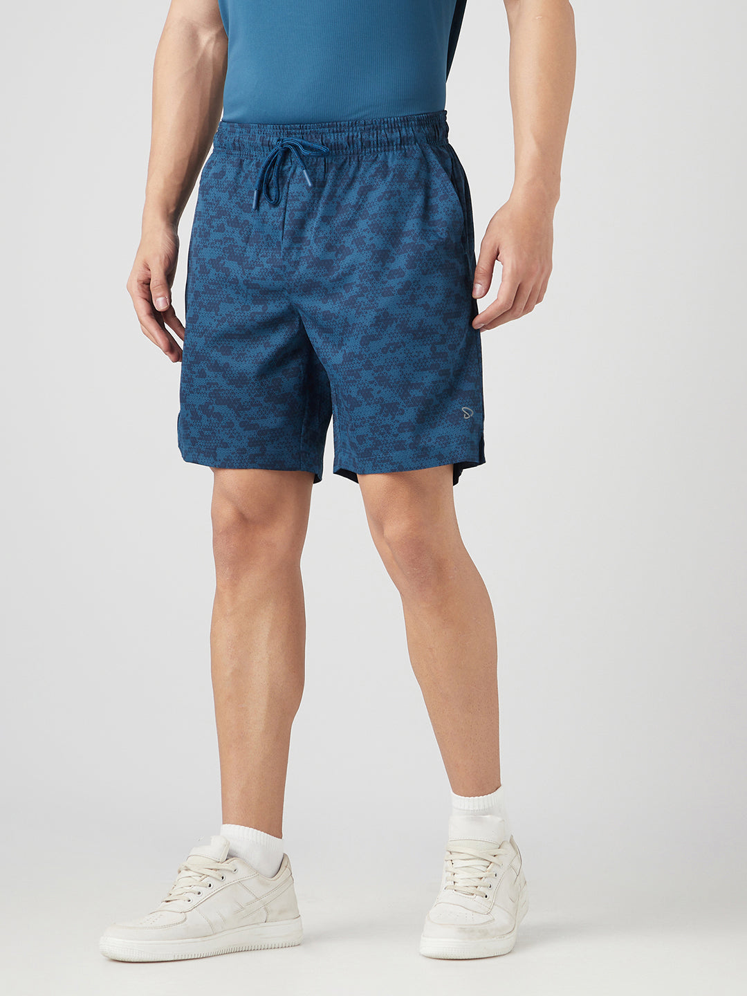Sporto Men's Techno Printed Dry Fit Bermuda Short - Airforce