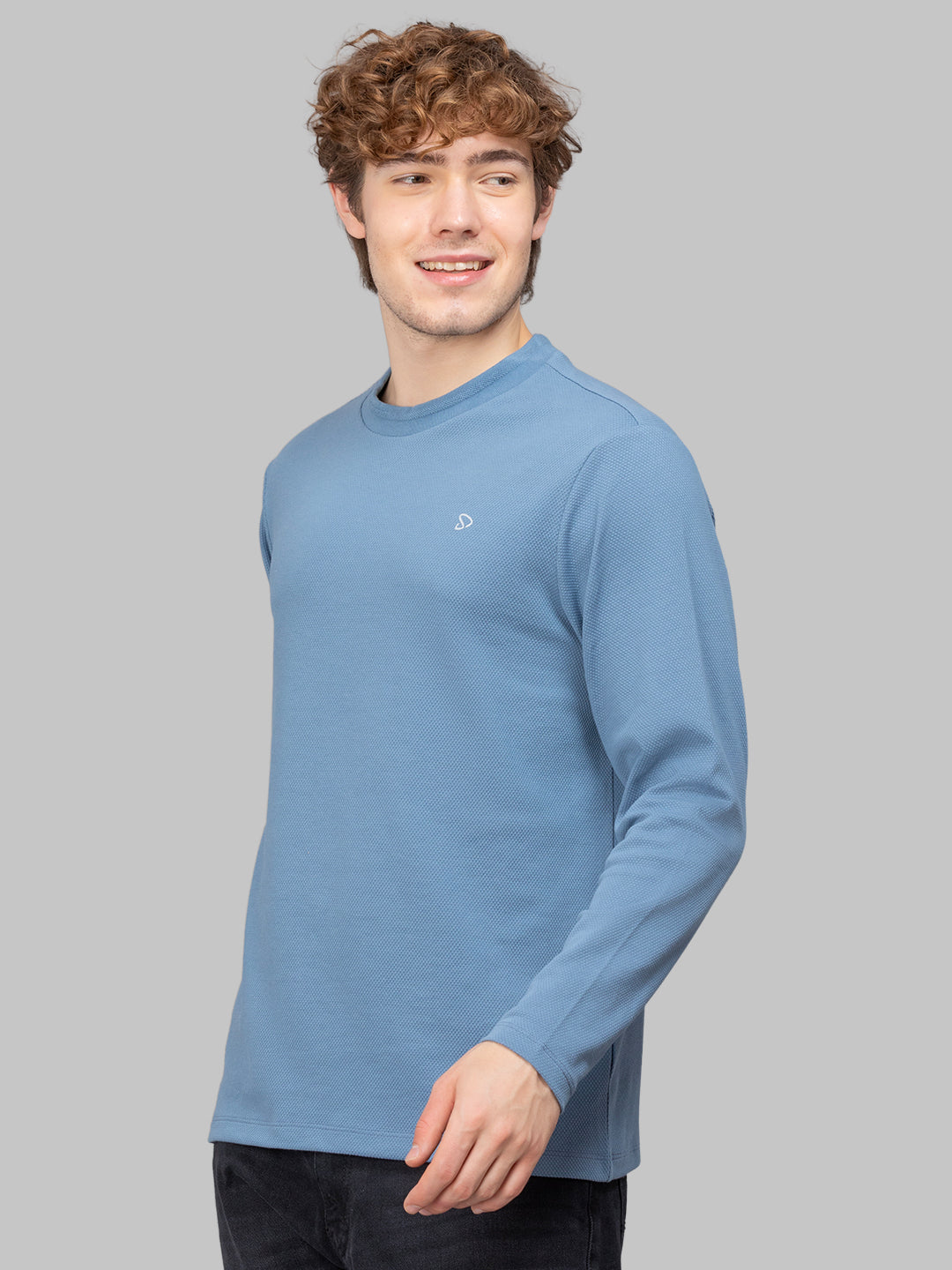 Sporto Men's Hexaknit Fullsleeve  Winterblue T-shirts