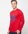 Sporto Crew Neck Printed Sweatshirt - Cherry Red