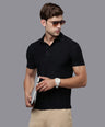 Sporto Men's Anti wrinkle and Light weight Solid  Black Polo T-shirt