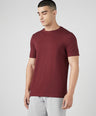Sporto Men's Fluyid Cotton Round Neck T-shirt - Ruby Red