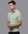 Sporto Men's Anti wrinkle and Light weight Solid  Green Polo T-shirt