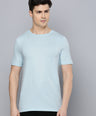 Sporto Men's Fluid Cotton Round Neck T-shirt - Ocean Aqua